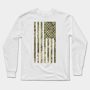 US Flag Down - Multicam Camo Long Sleeve T-Shirt